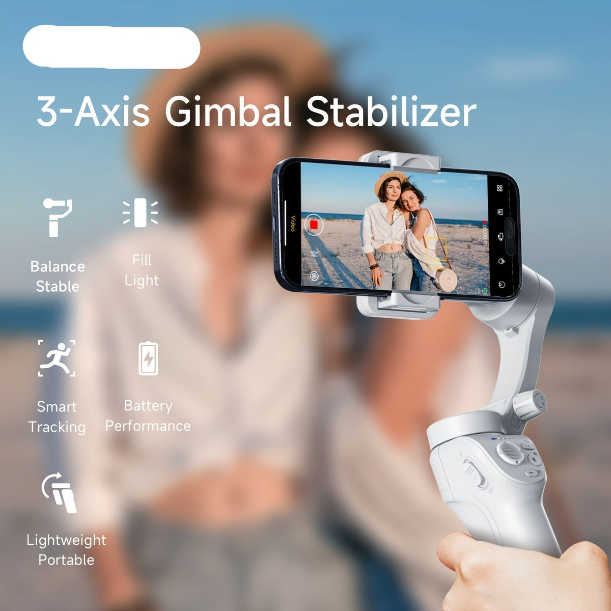 3-Axis Selfie Stick Stabilizer with LED & Face Tracking - Unlucky’s Shop