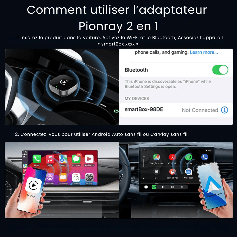 Boîte CarPlay & Android Auto Sans Fil - Unlucky’s Shop